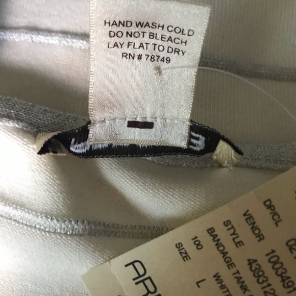 NEW Arden B Bandage Tank Dress White & Silver Metallic Ribbed size Large - Picture 10 of 10